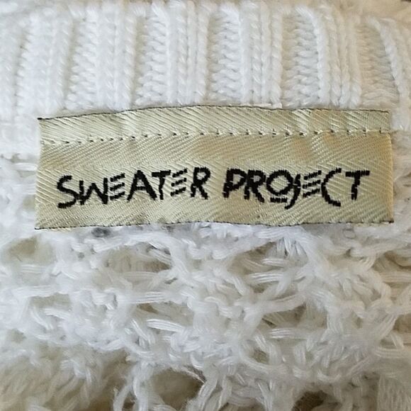 Sweater Project White Sleeveless Sweater Tunic Top Size Medium Cozy Knit - Picture 3 of 4